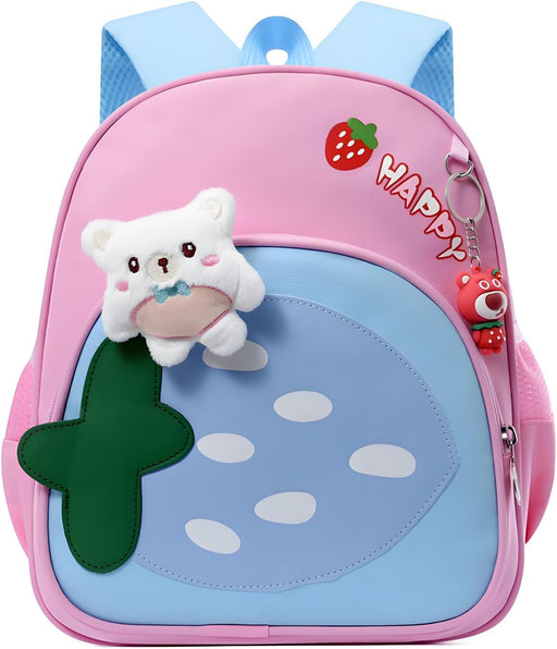 Toddler Backpack Kids Cute Cartoon Schoolbag Lightweight Bookbags Daypack School Backpack with Adujustable Strap Small Preschool Daycare Bag with Ornament for Girls Boys (Pink-03)