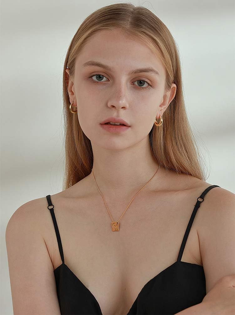 Chunky Gold Hoop Earrings for Women Cute Fashion Hypoallergenic earrings Minimalist Jewelry Gift - Gold