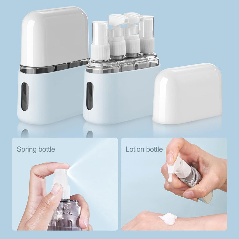4 Pack Travel Bottles Set for Toiletries: TSA Approved Travel Containers, 50ml/2oz Leak Proof Travel Size Accessories with Label and Storage Box, Perfect for Business or Personal Travel Use, Pink
