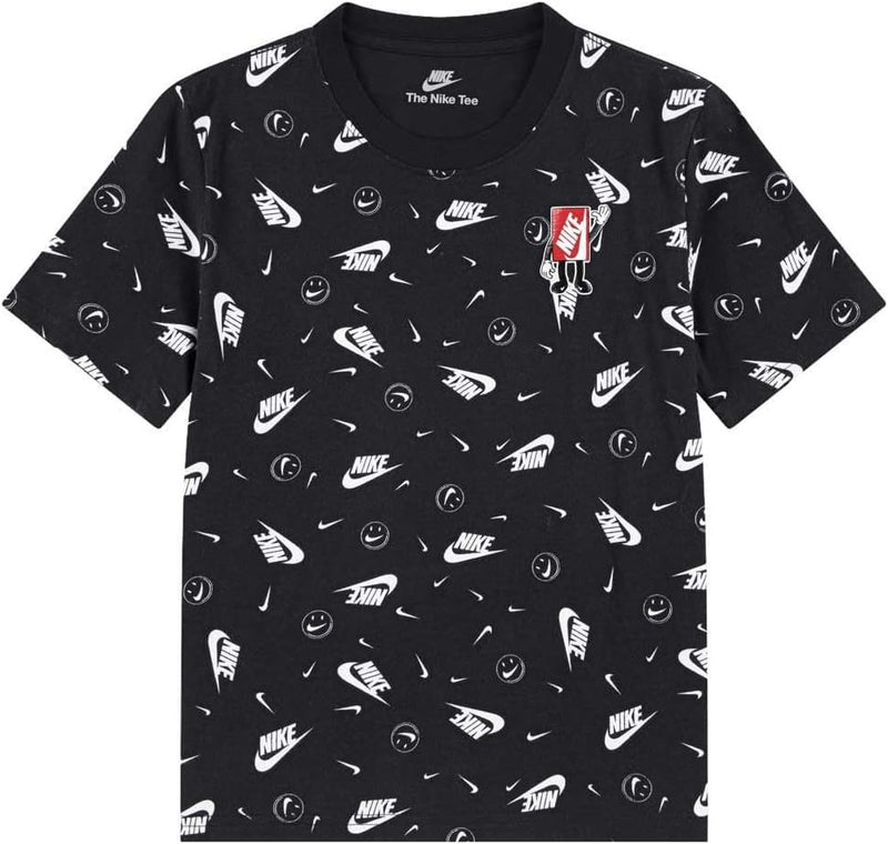 Unisex Kids All Over Print Boxy TEES AND T-SHIRTS (pack of 1) - BLACK