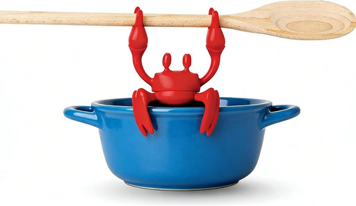 HIKKY Silicone Utensil Rest, Kitchen Utensil Holder, Red Crab Silicone Steam Releaser for Pot, Non-Slip Stovetop Organizer, kitchen and grill utensil holder for Cooking