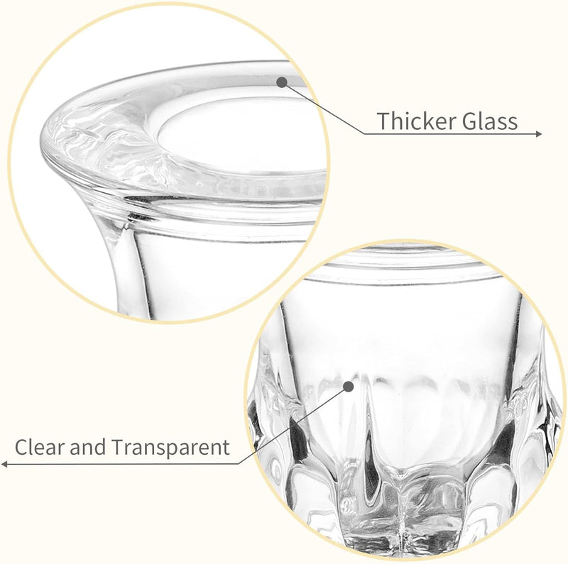 Glass Taper Candleholders - Clear Small Candlestick Holder Bulk, Set of 6 Clear Candleholders for Taper Candles Small Table, Glass Candlestick Holders, Thicker Glass Candle Sticks Set