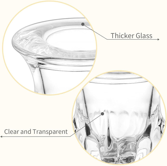 Glass Taper Candleholders - Clear Small Candlestick Holder Bulk, Set of 6 Clear Candleholders for Taper Candles Small Table, Glass Candlestick Holders, Thicker Glass Candle Sticks Set