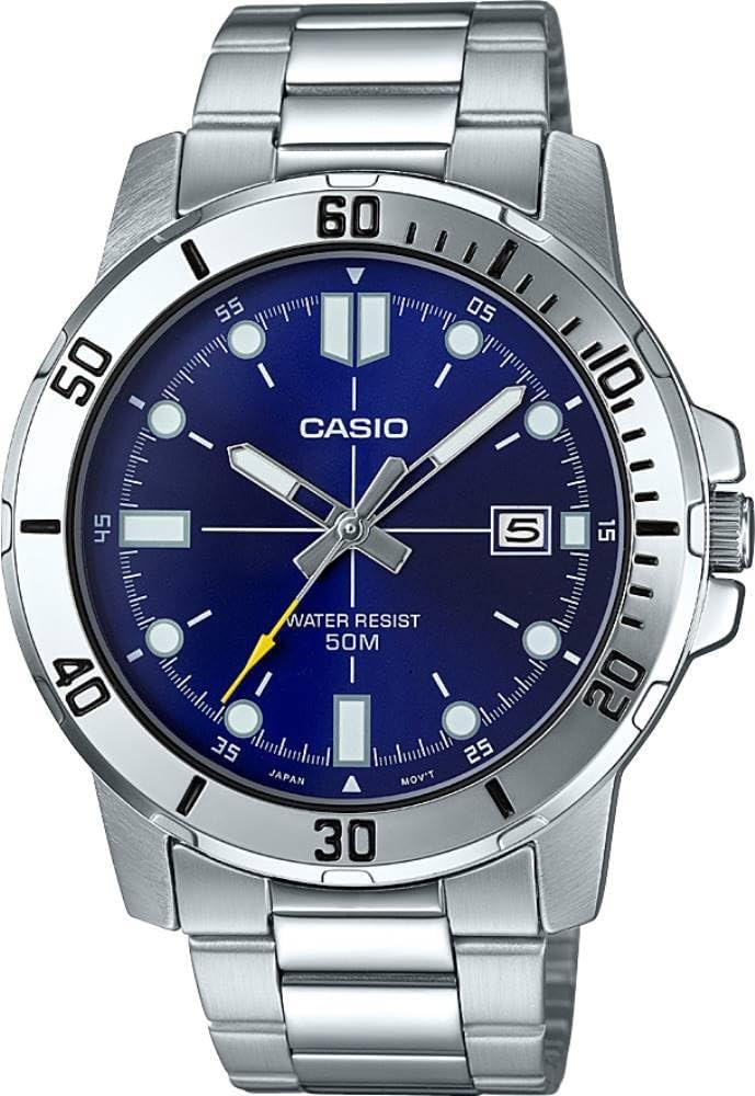 Men's Watch - MTP-VD01D-2EVUDF Blue Dial, Silver Band
