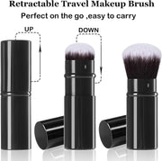 2pack Foundation Brush With Cover for Makeup,Blush Brush With Cap for Liquid Makeup