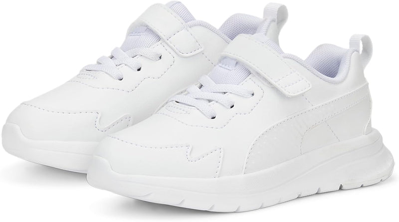Boys Evolve Run SL AC + PS Low Sneakers, Puma White-Puma White, 32.5 EU - Puma White-Puma White