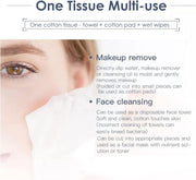 ALISSA Reusable Disposable Face Towel 100% Cotton Ultra Soft Extra Thick Facial Tissue Dry and Wet Use Wipes for Skin Care Makeup Removing Baby Care and Surface Cleaning (3 Packs)