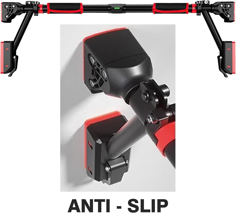 Pull Up Bar Doorway, Door Frame Chin Up Bar with Locking Adjustable Width Upper Body Workout Bar No Screw Wall Mounted Gym System Trainer Non-Slip Door Exercise Equipment