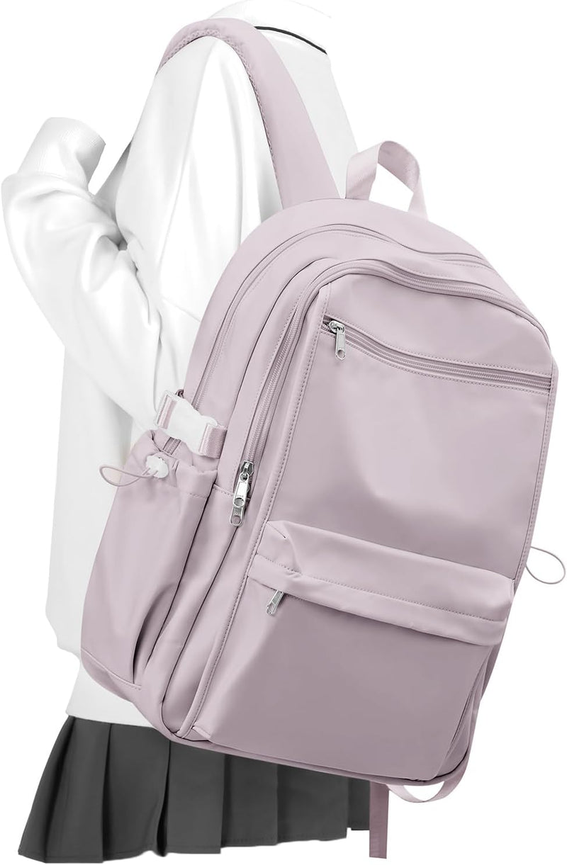 WEPOET Simple School Backpack For Women,Lightweight College Backpack,High School Bag For Teens Boys Girls Bookbag - A5-purple