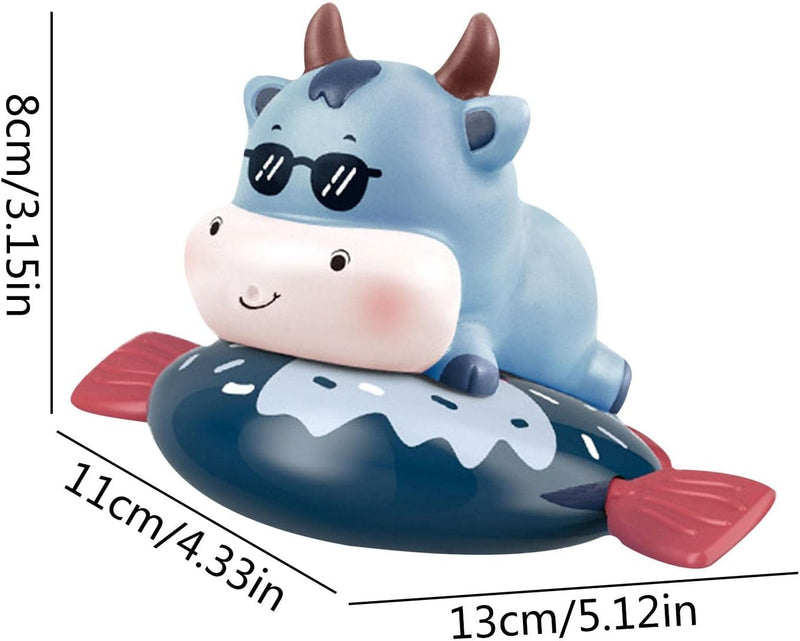 Bathroom Water Toy,Float Wind-Up Baby Bath Toys Cow Swimming Pool Game Toy for Kids, Children - Water Bath Toy Set Toddlers Water Toys for Bathroom, Beach
