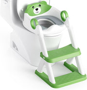 Potty Training Seat, Upgrade Toddler Toilet Seat for Kids Boys Girls, 2 in 1 Potty Training Toilet, Splash Guard Anti-Slip Pad Step Stool - Upgraded Cushion-Green