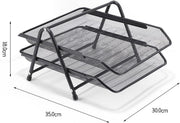 Desk Deposit Tray 2 Layer A4 Metal tray Office Desk Organiser Paper office Mesh Document Basket File Paper Tray Letter Organiser Holder Desktop Accessories