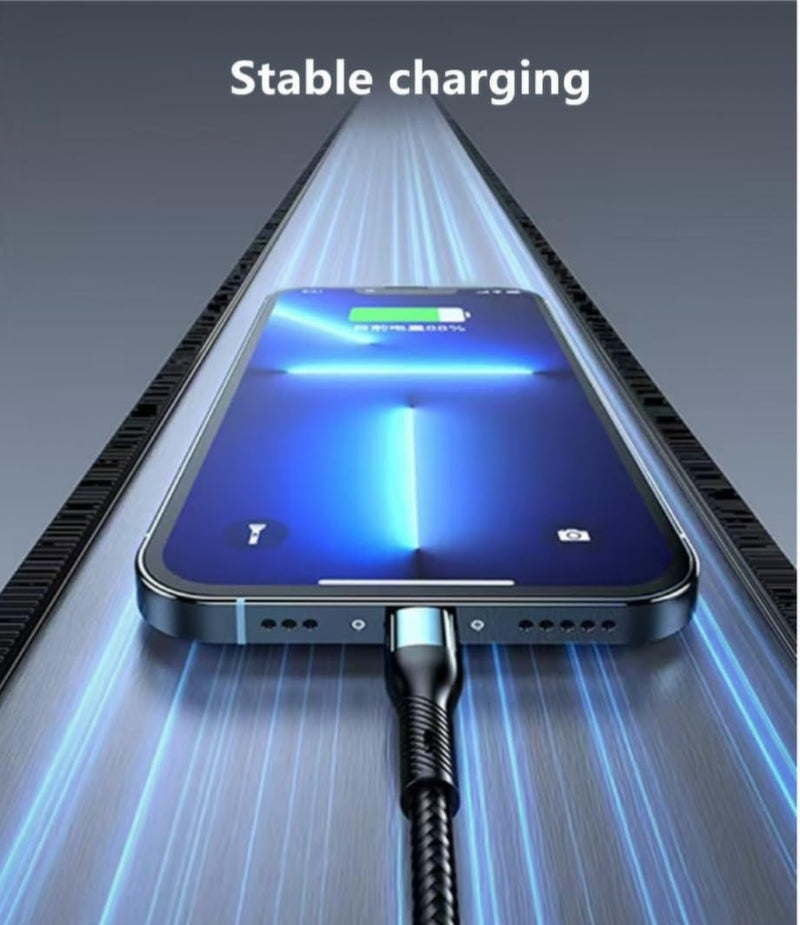 3-in-1 USB Fast Charging Cable - 120W Power Super Fast Charger Cords Universal Phone Charger, Multiple Charger Wire for Cellphone, Tablets and More