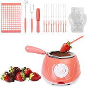 ALMEKAQUZ Electric Melting Chocolate Pot, Mini Fondue Fountain Pot Kit Gift Set, Chocolate Melting with DIY Mold and Accessories for Candy Chocolate Milk Cheese Candy