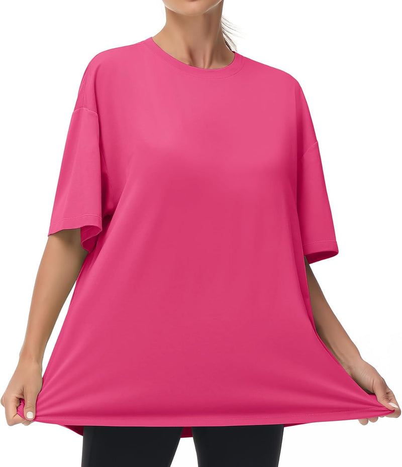 THE GYM PEOPLE Women's Casual Oversized T-Shirts Summer Crewneck Short Sleeve Workout Basic Tee Tops