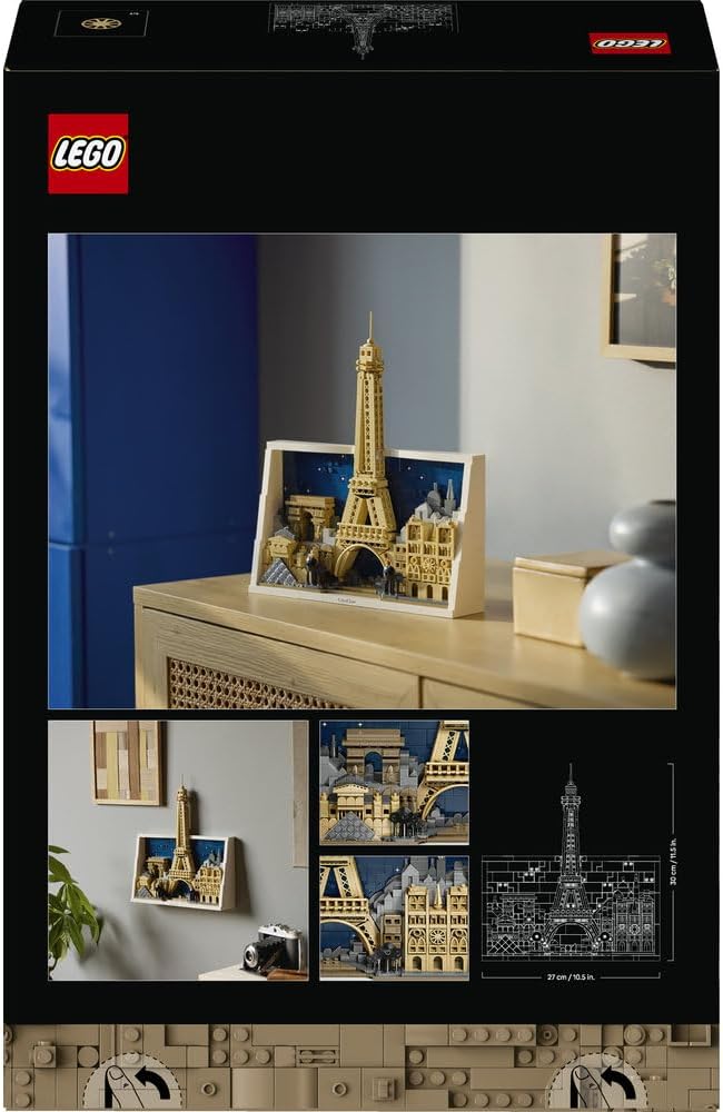 Architecture Paris City of Love - DIY Miniature Model Kit for Adults - Home Decor 3D Wall Art w/Iconic Parisian Landmarks Incl. Eiffel Tower - Gift Idea - 21064