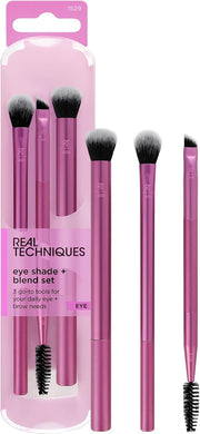 REAL TECHNIQUES The Everyday Essentials set from gives you 5 essential tools to master any look tapered, soft and fluffy bristles. Blend powder blush evenly for a smooth, natural look - Eye Shade & Blend Trio, 3 Piece Set