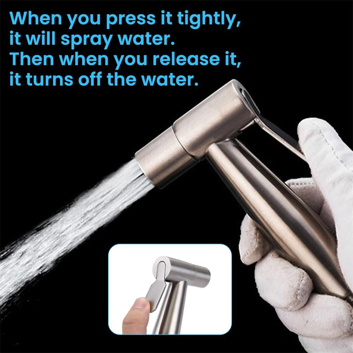 Handheld Bidet Sprayer for Toilet, Jet Sprayer for Toilet Cloth Diaper Sprayer Set, Bathroom Stainless Steel Spray for Personal Hygiene, Adjustable Muslim Shower Bidets for Existing Toilets (2 Pcs)