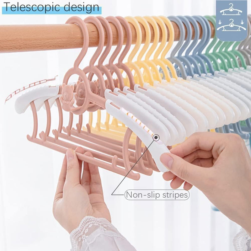 EETU Baby Hangers for Nursery Closet,Infant Hanger 20 Pack Non-Slip and Extendable Plastic Children's Newborn Baby Hangers 11"-14" Adjustable Children Coat Hanger for Girl Boy Toddler Kids (Blue)