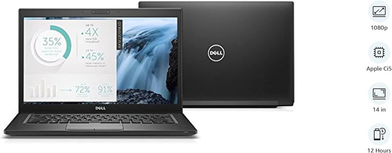 Dell (Refurbished) Latitude 7480 Light Weight Business Laptop, Core i5-7300U CPU, 8GB DDR4 RAM, 256GB SSD M.2 HDD, 14 inch Display, Windows 10 Pro
