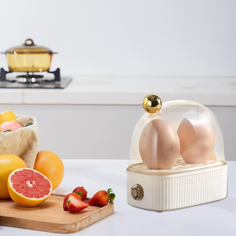 Versatile Electric Egg Cooker - 2-Egg Capacity Boiler, Steamer, Poacher | Automatic Rapid Mini Cooker for Hard Boiled Eggs