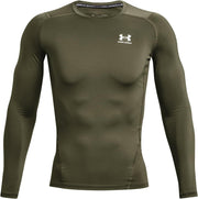 mens Heatgear Armour Long Sleeve Compression T-shirt (pack of 1) - Marine Od Green / / White