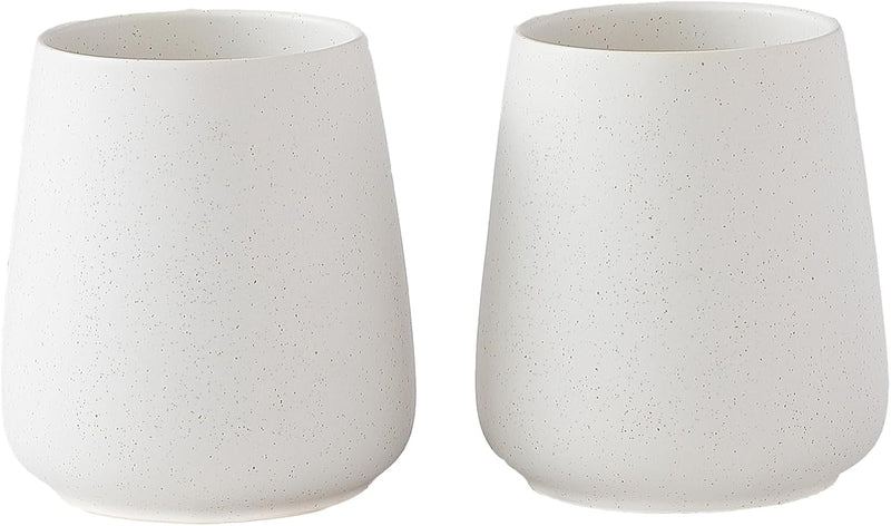 Matte Grey Ceramic Toothbrush Holder - Tooth Brushing Holders Set, Toothbrush and Toothpaste Holder Organizer for Bathroom Countertop, Makeup Brush Holder, Pen Holder for Home Desktop Storage - Speckled White 2Pcs