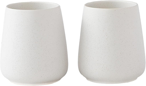 Matte Grey Ceramic Toothbrush Holder - Tooth Brushing Holders Set, Toothbrush and Toothpaste Holder Organizer for Bathroom Countertop, Makeup Brush Holder, Pen Holder for Home Desktop Storage - Speckled White 2Pcs