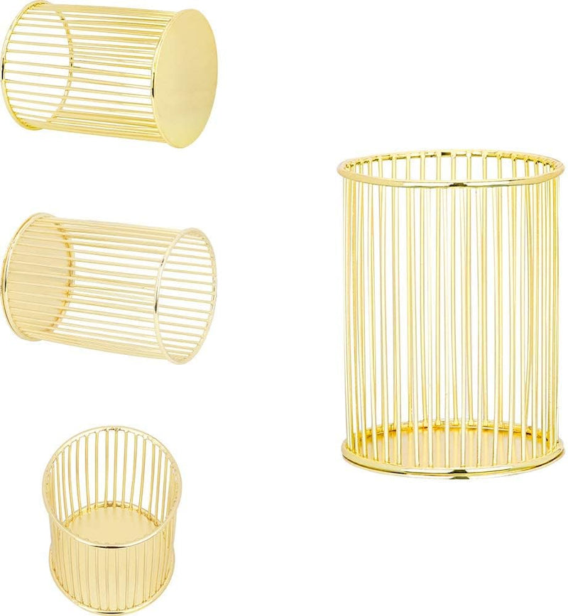 NALACAL Pen Holder, Pencil Holders, Makeup Brushes Cup, Gold Desk Storage Organizer Container for Home & Office Stationery and Desk Accessories