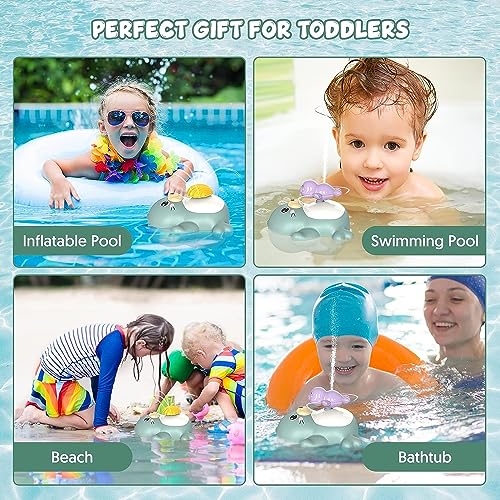 Azonee Baby Bath Toys Spray Water Bath Toy, Waterproof Sprinkler Bathtub Shower Toys for Toddlers, Floating Swimming Paddling Pool Bathroom Toy Gift for kids Bath Time for 1 2 3 Year Old Boys Girls