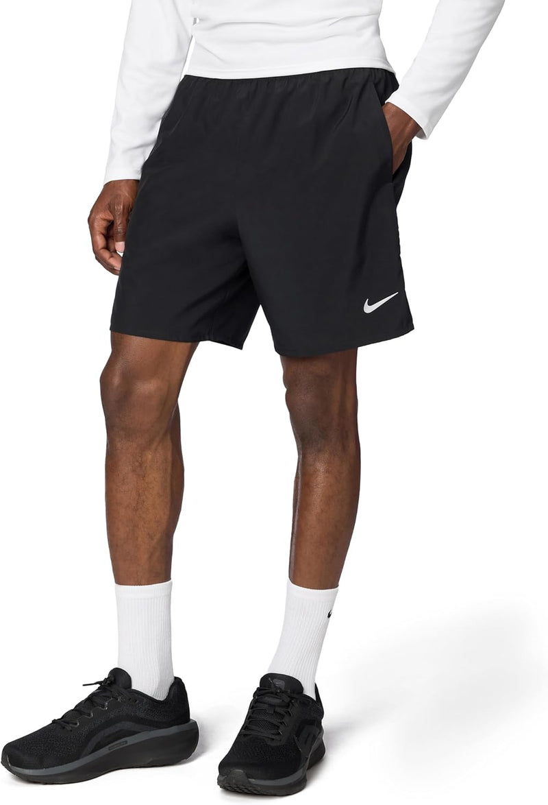 Mens Dri Fit 2 In 1 Challenger Running Shorts - BLACK/BLACK/BLACK/(REFLECTIVE SILV)