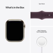 Apple Watch Series 7 (GPS + Cellular, 45mm) Smart watch - Graphite Stainless Steel Case with Midnight Sport Band - Regular. Fitness Tracker, Blood Oxygen & ECG Apps, Water Resistant (Renewed)