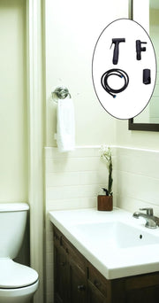 Sweet seven Stainless Steel Bidet Sprayer Kit - 1/2NPT Handheld Shower Head Toilet Attachment for Pet Bath, Personal Hygiene, Bathroom - Easy Install (Matte Black)