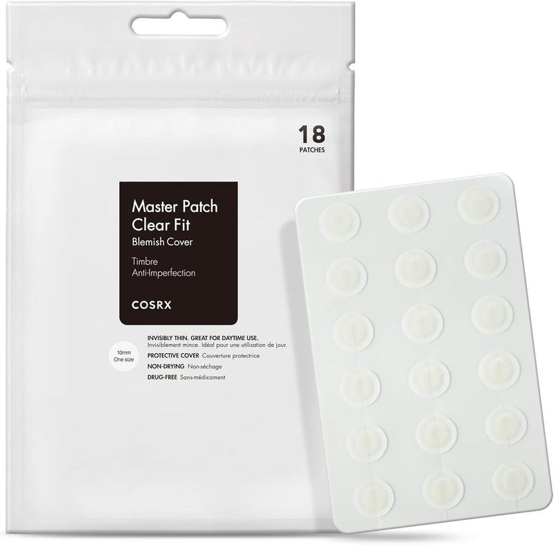 COSRX Master Pimple Patch Clear Fit 18 Patches in1 Size | Hydrocolloid Pimple Patches for Blemish, Zit, Spot, Pimple Treatment | Fast Healing Ane Patch