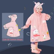 Kids Reusable Rain Poncho & Raincoat - Waterproof Cartoon Rainwear for Boys & Girls (Toddler to L Size), Packable Outdoor Gear with Schoolbag-Friendly Design, Lightweight Hooded Rain Jacket