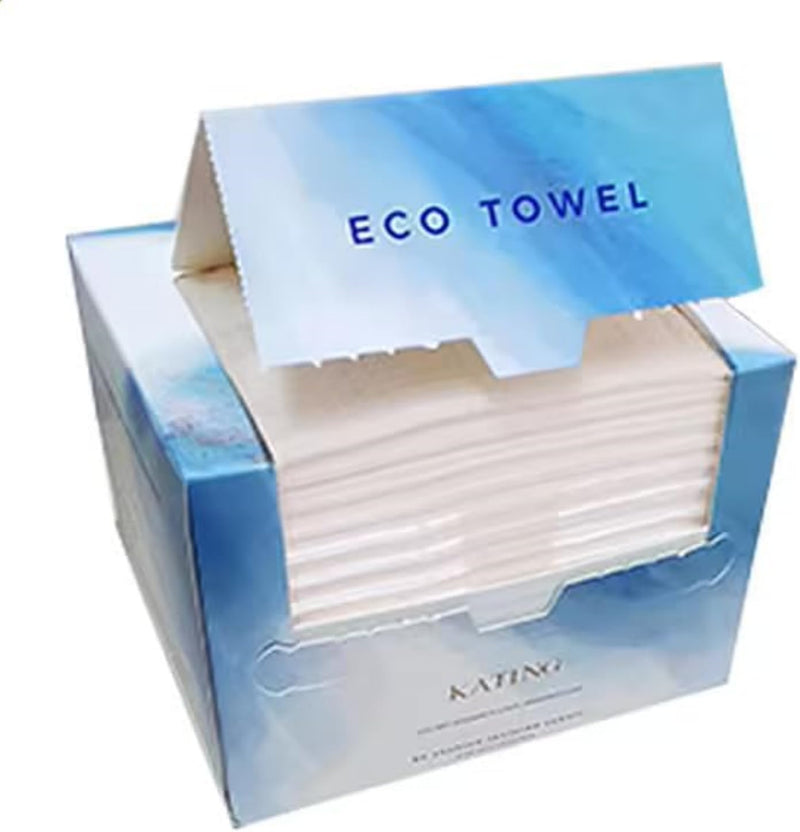 Disposable Face Towel, Biodegradable Extra Thick Soft Large Clean Facial Towels, Plant Fiber Washcloth Dry Wipes for Sensitive Skin, Travel, Makeup Remover - 50 Count (White)