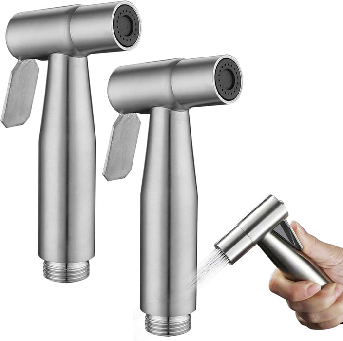 ECVV Stainless Steel Handheld Bidet Sprayer for Toilet Cloth Bathroom Diaper Self Cleaning Shattaf Set with adjustable water Pressure Control