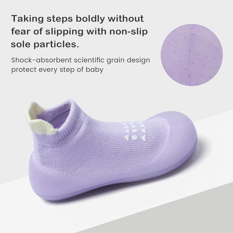 Bearbay Baby Sock Shoes Baby Walking Shoes Infant Non-Slip Breathable Slippers with Soft Rubber Sole Baby Boys Girls Sneakers