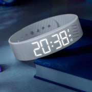 Alarm Clock Watch Bracelet, New Silent Vibration Wake-Up Wristband Vibration Alarm Reminder Watch, Quiet Vibrations Alarm Clock Bracelet Portable Alarm Clocks with Adjustable Strap Black