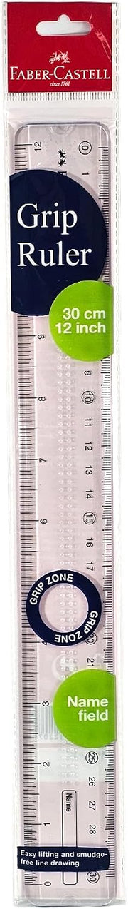 Faber-Castell Clear Broad Plastic Ruler 30cm-12", The ruler has clear measurement markings for easy drawing. It is completely safe and easy to use.