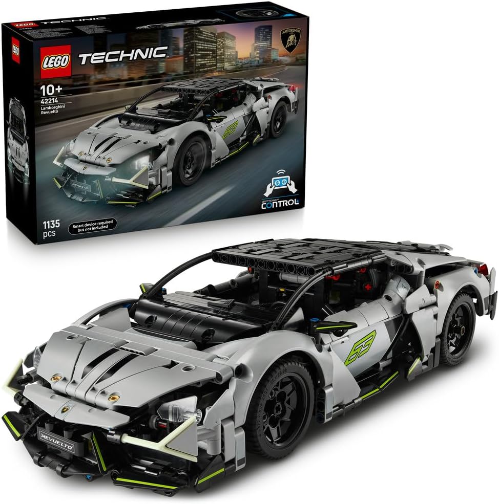 Technic Lamborghini Revuelto Super Sports Car Toy - Remote Controlled Car Model with Lights, Steering and a Rechargeable Battery Hub - Gift for 10+ Year Old Boys - 42214 – image 1