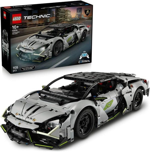 Technic Lamborghini Revuelto Super Sports Car Toy - Remote Controlled Car Model with Lights, Steering and a Rechargeable Battery Hub - Gift for 10+ Year Old Boys - 42214