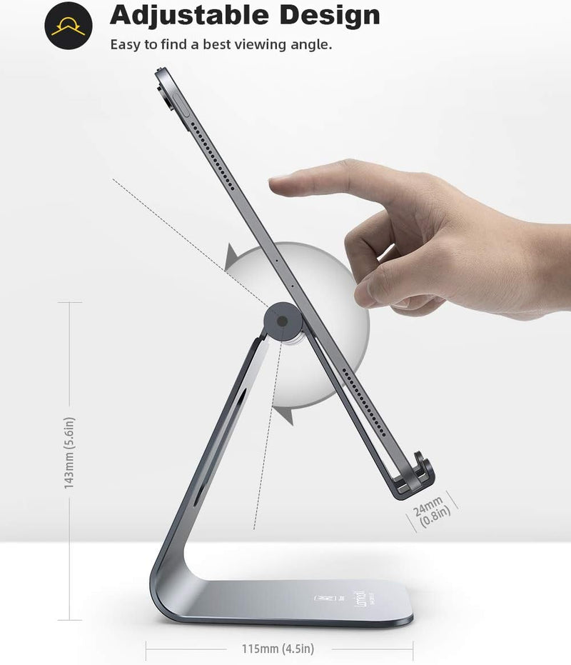 Lamicall Adjustable Tablet Stand For All Tablets Gray A1-Stand G