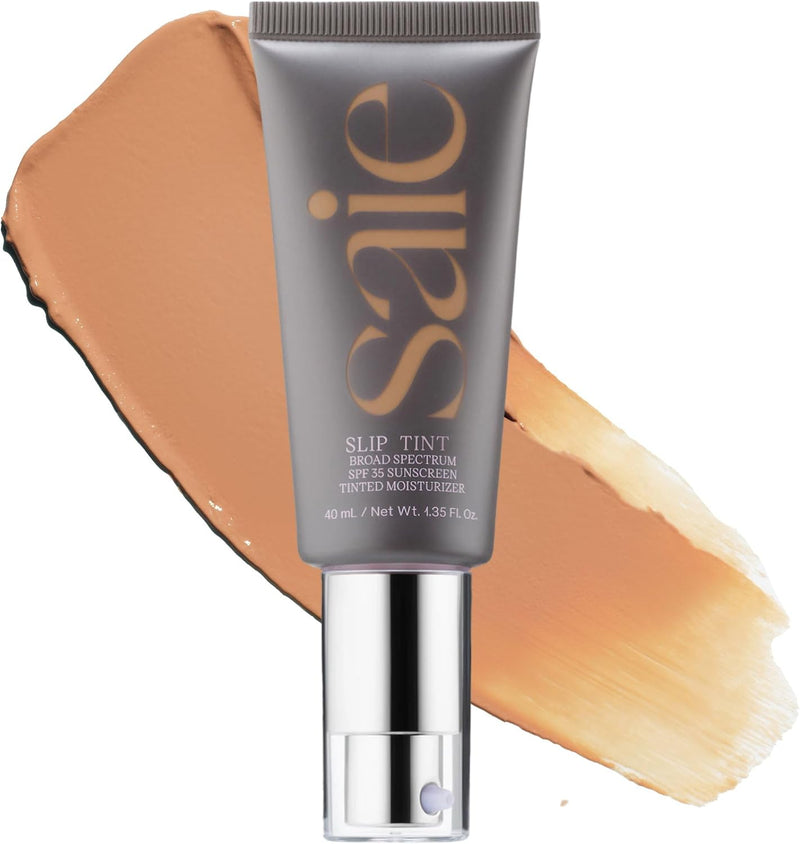Slip Tint SPF 35 Tinted Moisturizer - Light Coverage Moisturizer + Broad Spectrum Zinc Oxide Sunscreen with Hydrating Hyaluronic Acid - Shade Three (1.35 oz) - Shade 04 and Half - Medium, Golden