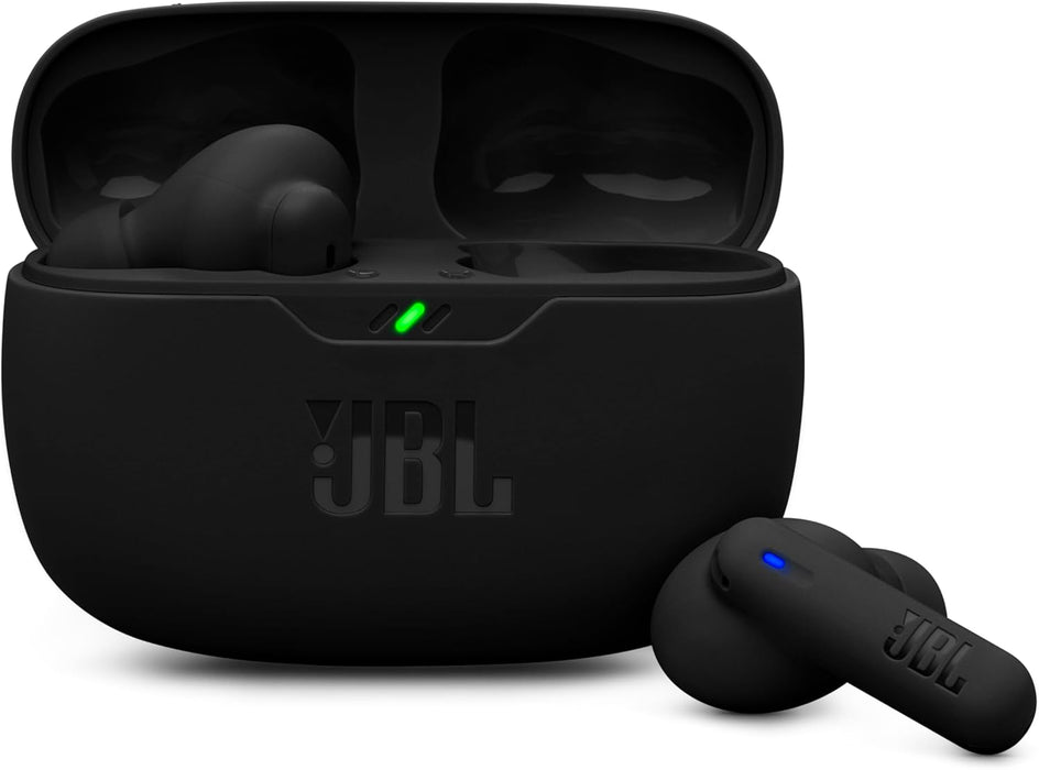 JBL Wave Beam 2 Adaptive Noise Cancelling with Smart Ambient True Wireless Earbuds, Deep Bass, Comfort Fit, 40H Battery, Hands-Free + VoiceAware, Water and Dust Resistant - Black, JBLWBEAM2BLK