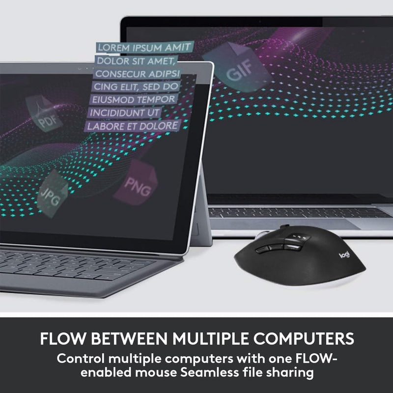 Logitech MK850 Multi-device wireless keyboard and mouse, Bluetooth 2.4 GHz, flexible frame and wireless, 12 programmable keys, battery life 3 years, PC/Mac, QWERTY UK design - Black