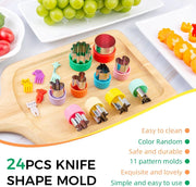 HANNEA 24Pcs Sandwich Cutter Shapes Set for Kids, Stainless Steel Sandwich, Vegetable & Fruit Cutters, DIY Biscuit Bread Pancake Molds with Fruit Fork, Children's Baking Accessories Kitchen Crafts