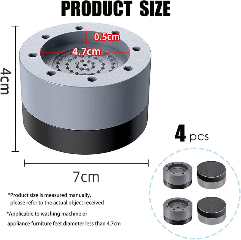 HREDZEO Washing Machine Rubber Feet Pads,4 Pcs Universal Anti Vibration Washing Machine Mat Slip Noise Cancelling Anti Vibration Mat for Washing Machine and Dryer Dishwasher