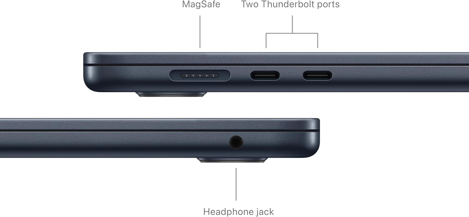 Apple 2024 MacBook Air (15-inch, Apple M3 chip with 8â€‘core CPU and 10â€‘core GPU, 16GB Unified Memory, 512GB) - Midnight