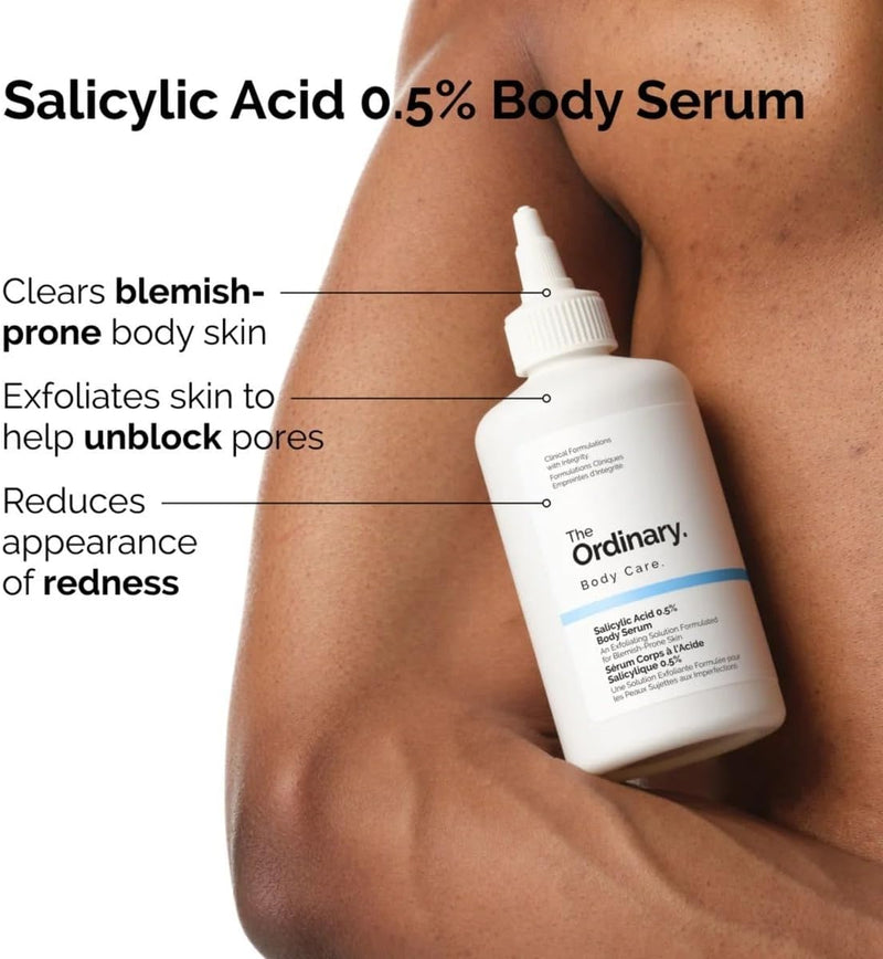 Salicylic Acid 0.5% Body Serum (240ml) Exfoliating Treatment for Softening Rough, Bumpy Skin and Refining Texture from Neck to Toe